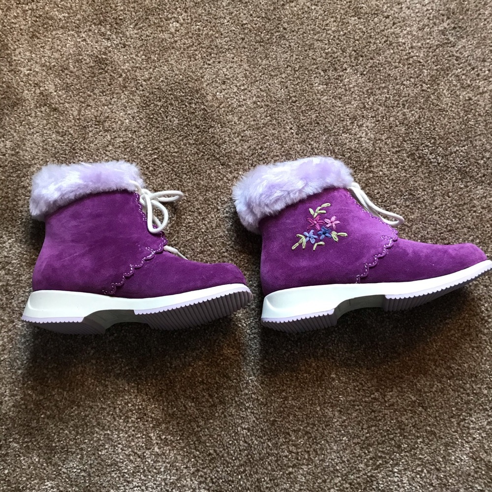 Gymboree size 10 girls suede boot purple